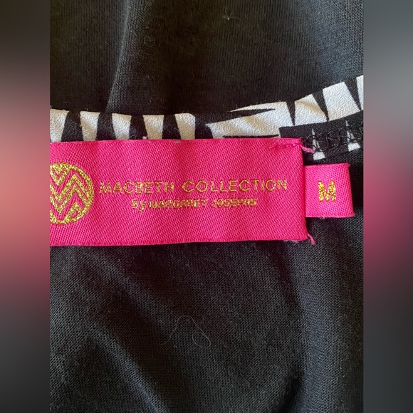 Women's Macbeth Collection by Margaret Josephs Tank Top Semi Sheer Geometric Med - Picture 4 of 4